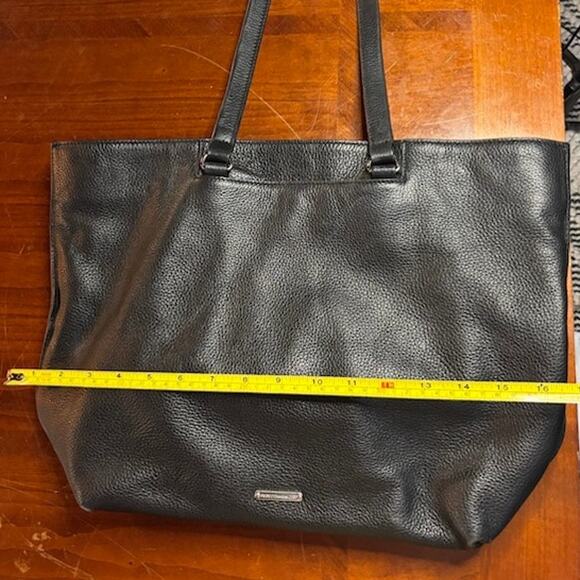 Rebecca Minkoff Regan Black Leather Pebbled Tote Bag Double Handled - Picture 10 of 11